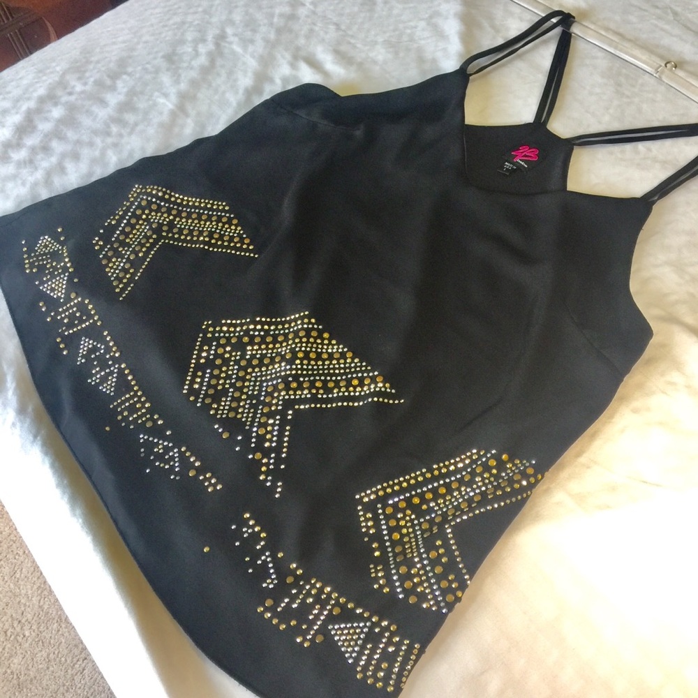 BEBE 2B Blouse spaghetti straps Size L Made in USA